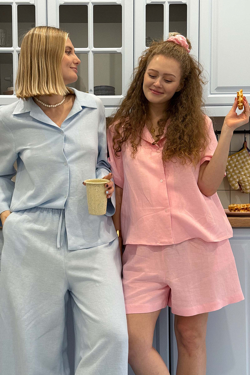 Пижамные шорты изо льна